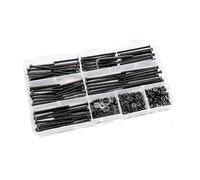 420 Pcs M3 Button Head Hex Socket Screws, Bolts, Nuts and Washers Kit, M3x30/35/40/45/50mm Grade 10.9 Carbon Steel Black Metric Fasteners Assortment
