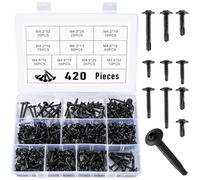 420 Piezas Tornillos Autorroscantes de Cabeza Plana, Tornillos Autotaladrantes, Tornillos Autoperforantes de Cabeza Cruzada, Tornillería Tornillos Roscachapas para Metal Plástico Madera