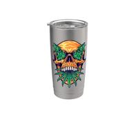 420 Weed Skull Marihuana Hombres Mujeres Cráneos Esqueleto Fumar Vaso térmico de acero inoxidable de doble pared