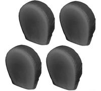 420D Oxford Cloth Tire Covers 4PCS providing reliable outdoor protection against water, dust and weather conditions for car and truck wheels (M Black)