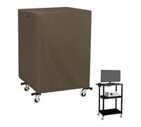 420D Oxford Media Cart Cover para carros AV, soportes de presentación de computadora y estantes de exhibición rodantes, impermeable, resistente al viento con cordón y cordón a presión (negro)