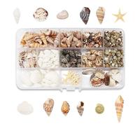 425 conchas mixtas, 11 tipos de conchas marinas y 2 tipos de estrellas de mar de 0,5 - 2 cm, mini estrellas para pintar arte, rellenos de jarrones, decoración de bodas, decoración de bodas