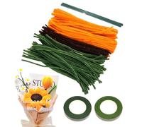 427 Stuck Pipe Cleaner Flower Set Pipe Cleaner Flower Set Limpiapipas para manualidades, flores, alambre de chenilla, accesorios para manualidades (juego de girasol amarillo)
