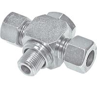 42L y G1-1/2'' Unión giratoria en T de acero galvanizado con rosca macho 160 bar ISO 8434-1