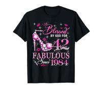 42nd Birthday Queen Blessed by God 42 Fabulous Since 1984 Camiseta