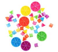 42pcs Juego Fracciones Matemáticas Piezas de Pastel para Fracciones de Matemáticas Multicolor