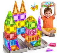 42PCS Mini Bloques Construccion Magneticas Niños Juguetes Viaje para Niños Niñas 2 3 4 5 6 7+ Años Creativo Educativos Magnetic Tiles Juego Magnetico Regalo Juegos Cumpleaños Nuevo Reyes Magos Navidad