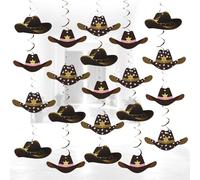 42uds Adornos Colgantes Vaquero Occidental, Decoraciones con Remolinos de Vaquero con Temática del Lejano Oeste para Fiestas Cumpleaños Niños y Baby Shower
