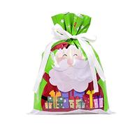 42x2 9/31x24 cm Bolsas de regalo de Papá Noel con cordón de PVC Bolsas de embalaje de dulces de galletas de oro y plata grandes 5 piezas-31x24 cm A02