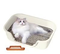 - 43 * 30 * 13cm | Acero inoxidable, Inodoro de orinal de rejilla | Cachorro Entrenamiento para ir al baño Cuencos de baño, para mascotas Gatos Animales Interior Exterior Hogar Apartamentos Casas