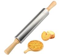 (43.5 * 5 * 5 cm) Rodillo amasar, rodillo cocina de pasta con eje metálico y mango de madera, ideal para utensilios de repostería, estable y duradero, facilita el estiramiento de la masa