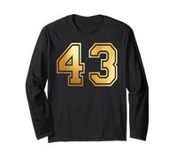 43 Número Cuarenta y Tres Equipos Deportivos gráfico Varsity Matching Manga Larga