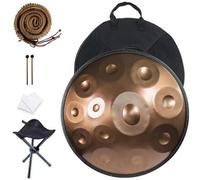 432 Hz / 440 Hz Handpan Drum Tambor De Acero Handpan 56 Cm 9/10/12 Notas Instrumento De Percusión En D Minor Para Curación De Sonido, Meditación Personal, Yoga(Color:Gold,Size:12 Notes(432HZ))