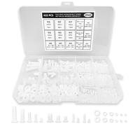 432 piezas de cabeza plana perno hexagonal tornillo tuerca nylon arandela kit de clasificación con caja de plástico M2 M2.5 M3 M4 M5 M6 (blanco)