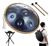 432hz/440hz Hand Pan Steel Adults Handpan Drum, 12 Notes Handpan Drum, Handpan Drums For Beginners Gift Kids Meditation Con Protección De Borde De Ratán(Blue,432HZ)