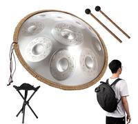 432hz/440hz Hand Pan Steel Adults Handpan Drum, 12 Notes Handpan Drum, Handpan Drums For Beginners Gift Kids Meditation Con Protección De Borde De Ratán(Sun,440HZ)