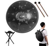 432hz/440hz Hand Pan Steel Adults Handpan Drum, 12 Notes Handpan Drum, Handpan Drums For Beginners Gift Kids Meditation Con Protección De Borde De Ratán(Mandala,432HZ)