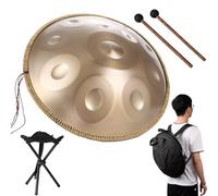 432hz/440hz Hand Pan Steel Adults Handpan Drum, 12 Notes Handpan Drum, Handpan Drums For Beginners Gift Kids Meditation Con Protección De Borde De Ratán(Goldeneye,432HZ)