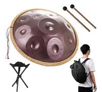 432hz/440hz Hand Pan Steel Adults Handpan Drum, 12 Notes Handpan Drum, Handpan Drums For Beginners Gift Kids Meditation Con Protección De Borde De Ratán(Purple,432HZ)