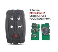 (433 Chip) 5 Button For Land Rover Freelander 2 Smart Remote Control Car Key 315/433 Mhz Pcf7953 Fcc: Kobjtf10a With Small Blade