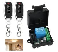 433MHz Interruptor de Mando a Distancia 5V 12V 24V 30V Universal | Receptor de Relé 1 Canal Controlador de Relé con 2 transmisores 10A para Luces Bomba Sistemas de Seguridad