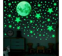 435 estrellas luminosas para habitación de los niños, autoadhesivas, pegatinas de pared, luna y estrellas, pegatinas fluorescentes para cielo estrellado, pegatinas decorativas verdes