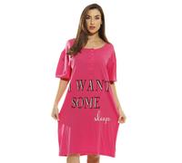4361-M-64-2X Camisn de manga corta Just Love / Vestido para dormir para mujer / Ropa de dormir Fucsia - I Want Some Sleep 2X Plus