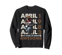 43rd Birthday Dog Lover April 1983 Vintage 43 Years Old Men Sudadera