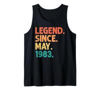 43rd Birthday Legend Since May 1983 43 Years Old Vintage Camiseta sin Mangas