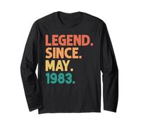 43rd Birthday Legend Since May 1983 43 Years Old Vintage Manga Larga