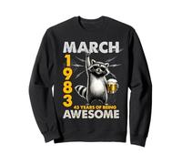43rd Birthday Raccoon Beer March 1983 Vintage 43 Years Old Sudadera