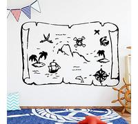 43x64cmPirate Map For Kids Rooms Nursery Room calcomanía extraíble, papel tapiz de vinilo de material de pvc, pegatinas de pared de arte, wallpape a prueba de agua, decoración del hogar