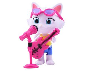 44 Gatos - Milady con bajo, figura articulada 8 cm con guitarra y micrófono de pie (Smoby 180111)