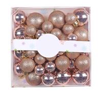 44 Pcs Colorful Christmas Ball Ornaments, Shatterproof Plastic Hanging Decor for Xmas Tree Holiday Party Decoración de Temporada(Light Pink)