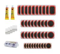 44 Piezas Kit de Reparación de Pinchazos para Bicicleta, Set de Parches Autoadhesivos con Caja de Almacenamiento, Herramientas para Reparar Neumáticos de Bicicleta, Motocicletas y Motos de Cross