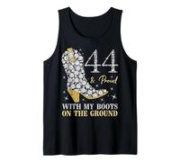 44 & Proud with My Boots On The Ground 44 Años Cumpleaños Camiseta sin Mangas