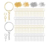 440 Anillas para Llaveros, 25mm Llaveros de Metal Dividido Anillas Llavero Anillas de Llaveros con Cadena, Llaveros con Cadena + Anillas Abiertas para DIY Llaves, Artesanías Bisutería