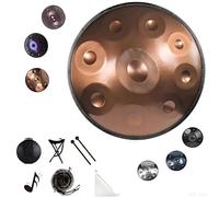 440 Hz Notas Handpan Drum, 55cm Hand Pan Steel Instrumento En D Menor, Clásico 432 Hz Steel Tongue Drum Instrumento para Adultos, Niños, Principiantes Y Jugadores(Gold,432hz 10 Notes)