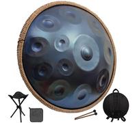 440HZ/432HZ Tambor de Mano, Hand Drum Steel Drum Percusión, Tambor Handpan En Re Menor De 9/10/12 Notas, Instrumento De Percusión Con Trípode, for Meditación, Yoga(9 notes)