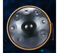 440HZ/432HZ Tambor de Mano, Hand Drum Steel Drum Percusión, Tambor Handpan En Re Menor De 9/10/12 Notas, Instrumento De Percusión Con Trípode, for Meditación, Yoga(D,9 notes)