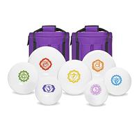 440HZ - Juego de 7 cuencos de cristal de cuarzo esmerilado Paternoster de 6 a 12 pulgadas con 2 bolsas de transporte