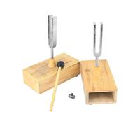 440HZ Tuning Fork Virbration Experimental Instrument with Wood Resonator Box & Knocker