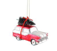 440s Gift Company GC-12160 4030195666718 - Colgante para Coche con árbol de Navidad, Color Rojo y Blanco