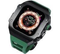 44mm 45mm 49mm Luxury Stainless Steel Watch Case Fluorine Rubber Watch Strap，For Series 8 7 6 SE 5 4，Metal Bezel Sport Band Mod Kit Replacement Accessorie