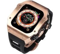 44mm 45mm 49mm Luxury Stainless Steel Watch Case Fluorine Rubber Watch Strap，For Series 8 7 6 SE 5 4，Metal Bezel Sport Band Mod Kit Replacement Accessorie