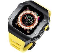 44mm 45mm 49mm Luxury Stainless Steel Watch Case Fluorine Rubber Watch Strap，For Series 8 7 6 SE 5 4，Metal Bezel Sport Band Mod Kit Replacement Accessorie