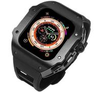 44mm 45mm 49mm Luxury Stainless Steel Watch Case Fluorine Rubber Watch Strap，For Series 8 7 6 SE 5 4，Metal Bezel Sport Band Mod Kit Replacement Accessorie