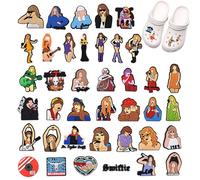 44pcs Shoe Charms, PVC Cantantes Clog Adornos, Pins Decorativos, Adornos para Zapatos, Adornos de Zapatos de Dibujos Animados, para Regalos Cumpleaños para Niños, Fans