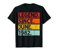 44th Birthday Gifts Legend Since June 1982 44 Years Old Camiseta