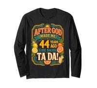 44th Birthday Tropical Vintage 1982 44 Years Old Men Women Manga Larga